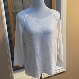 Milli White Knit Sweater with Sequin
